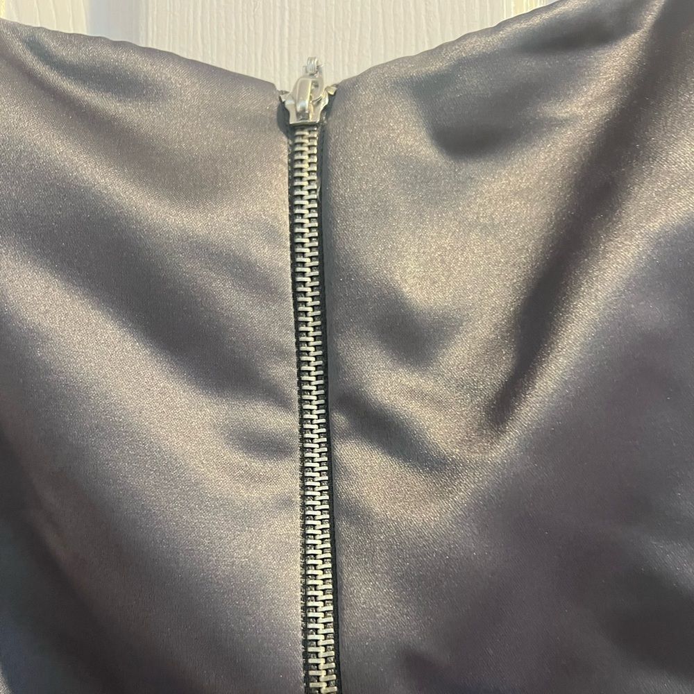 NWT Nue by Shani sleeveless midi dress with bow belt silver size 14 - Picture 14 of 16